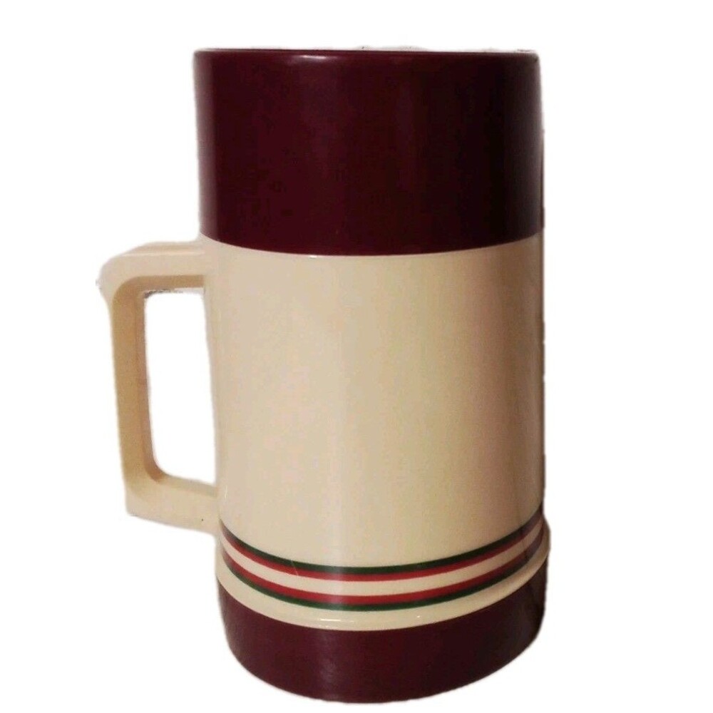 Aladdin Wide Mouth Thermos Pint Size With Lid Cream / Burgundy Clean